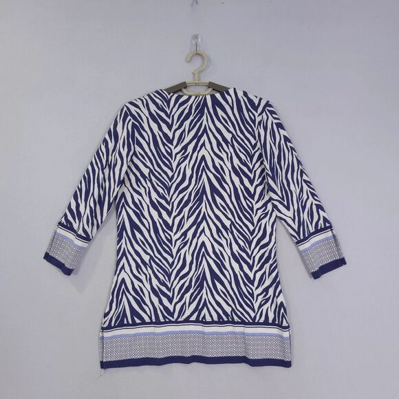 Coolibar Top Womens X-Small St Lucia UPF 50+ Tunic Blue White 3/4 Sleeve XS - Picture 2 of 10